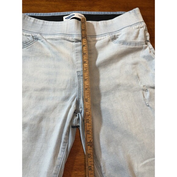 Old Navy Jeans Light Wash 16 Distressed Rockstar Elastic Pull On - Picture 3 of 9
